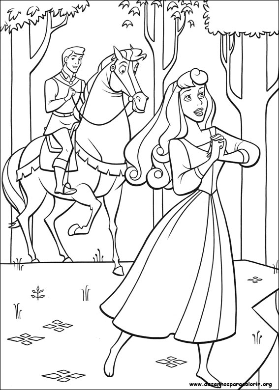 A bela adormecida princesa Aurora da disney desenho animado #pintar #p