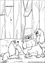 Desenhos para colorir de a dama e o vagabundo comendo espaguete  