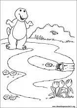 Desenho de Barney pintando quadro para colorir - Tudodesenhos