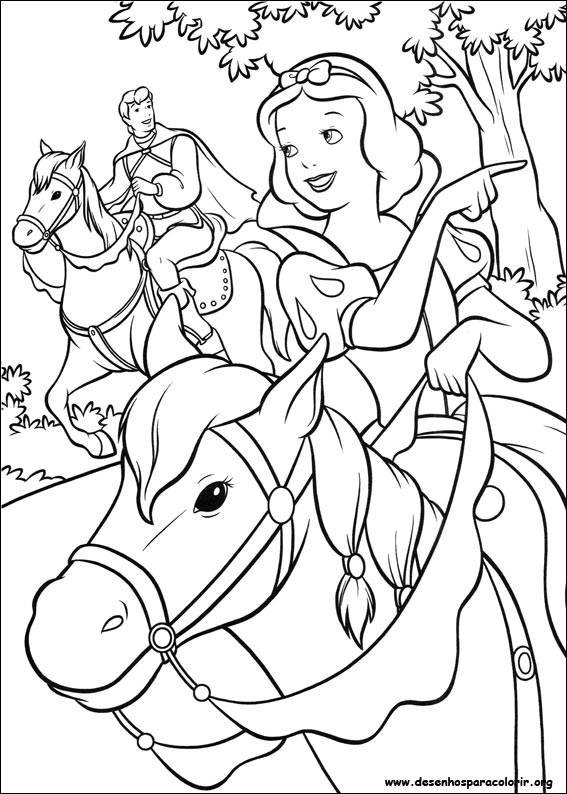 Desenhos da Branca de Neve para colorir - Bora Colorir