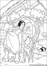 Desenhos para colorir da Branca de Neve dançando - imprimível