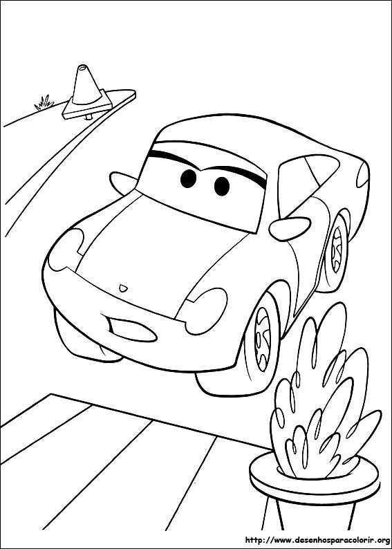Desenhos fáceis para colorir Carros 11