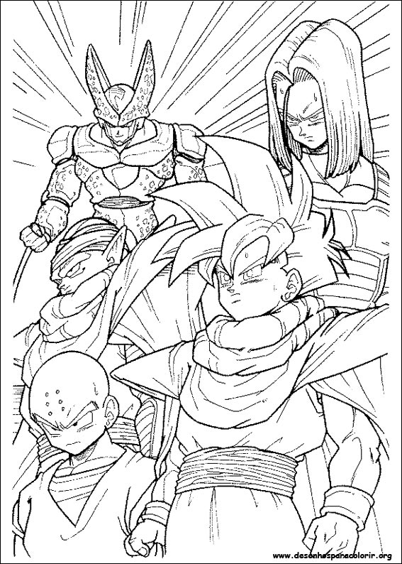 Desenhos de Dragon Ball Z para colorir. Imprimir em formato A4