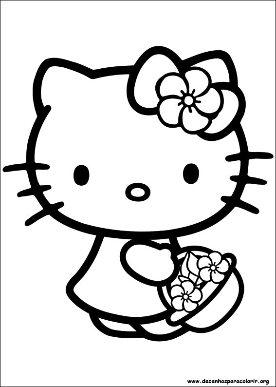 Riscos e Desenhos  Para Colorir Desenhos da Hello Kitty