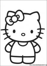 Imprimir para colorir e pintar o desenho Hello Kitty - 1028