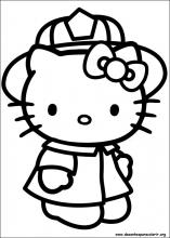 Imprimir para colorir e pintar o desenho Hello Kitty - 1028