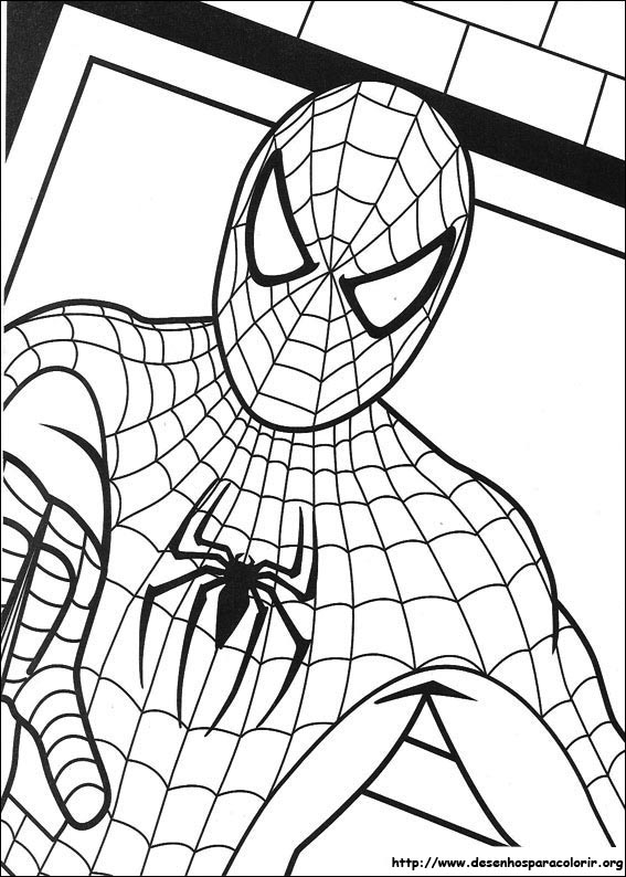 Quebra-cabeça do homem-aranha e edifícios para colorir e imprimir