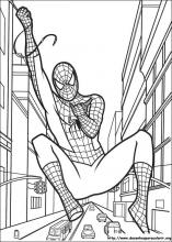 Desenho de Homem-Aranha no telhado para colorir