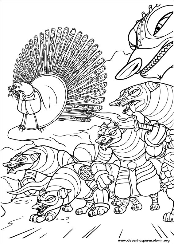 Desenhos do Kung Fu Panda 2 para colorir