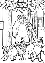 60 Folhas Desenho Pra Colorir Pintar Masha E O Urso