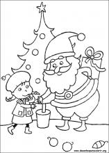 Desenho de Pai Natal a saudar para Colorir - Colorir.com