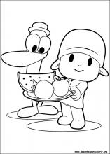 Desenhos para colorir pocoyo e cesta de páscoa - desenhos para colorir  pocoyo - desenhos para colorir para crianças e adultos