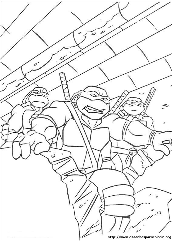 100 Desenhos Para Pintar E Colorir Tartarugas Ninja - Folha A4 Avulsa ! 1  Desenho Por Folha! - #0293