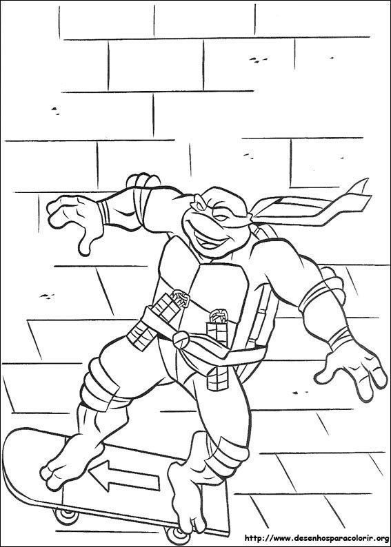 Dinokids - Desenhos para colorir: Desenhos de Tartarugas Ninja para colorir