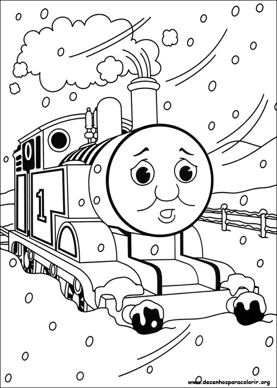 Como Pintar e colorir trem Thomas e seus amigos criançinhas