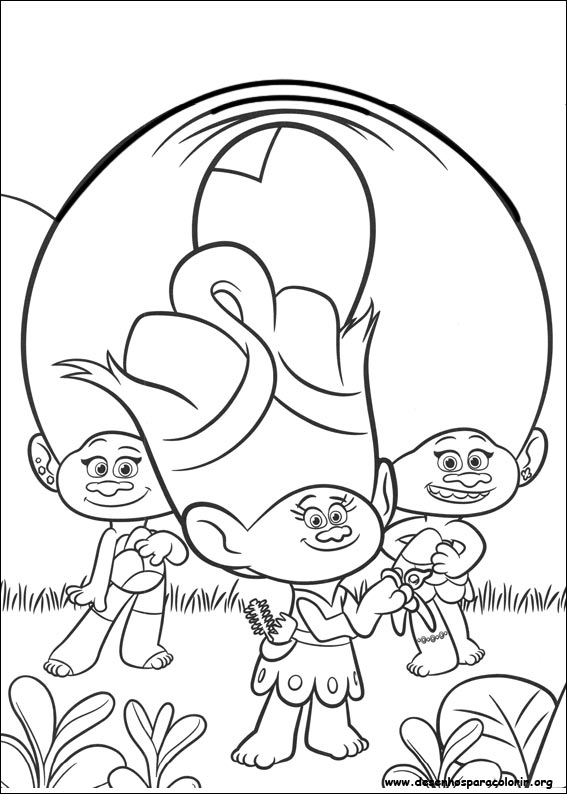 Desenhos dos Trolls para colorir - Bora Colorir