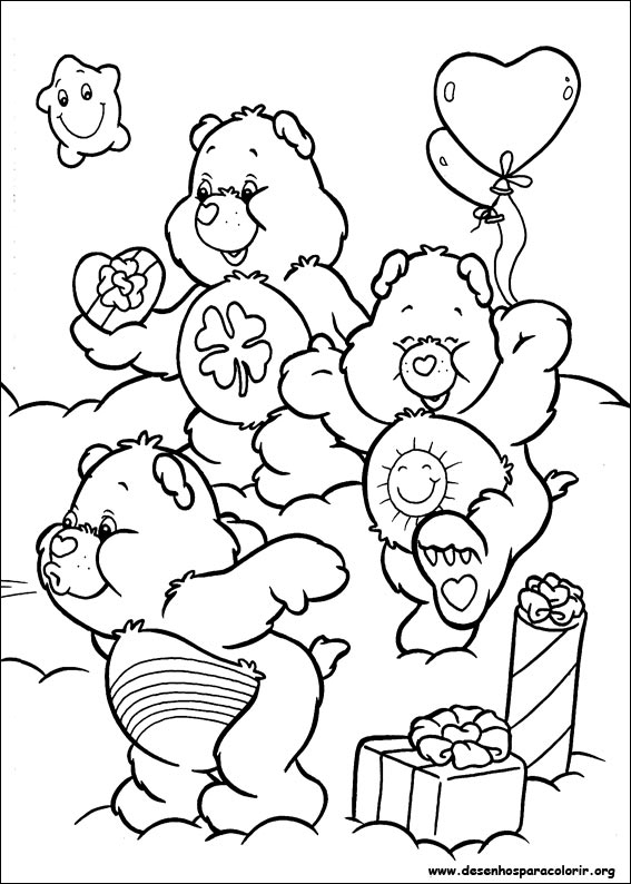 desenhos do ursinhos carinhosos para colorir