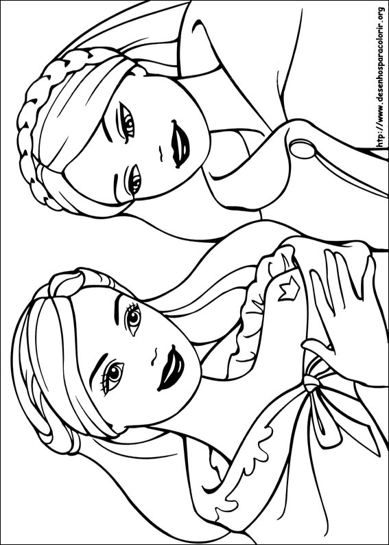 Barbie e as amigas – Desenhos para Colorir