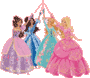 Desenhos do Barbie e as três Mosqueteiras para colorir